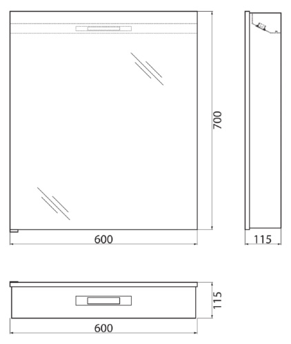 Зеркало-шкаф BelBagno SPC-1A-DL-BL-600 60х70 - фото 5