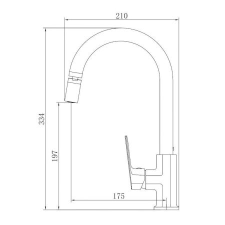 Смеситель для кухни Voda Surf SF519AR на мойку хром