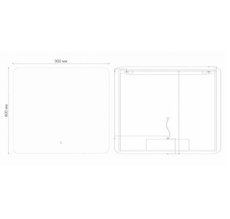 Зеркало с подсветкой Grossman ELEGANS-промо 1790801 90х80 подвесное