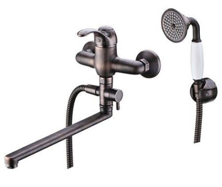 Смеситель для ванны Wasserkraft Isar 1300 1302L настенный бронза