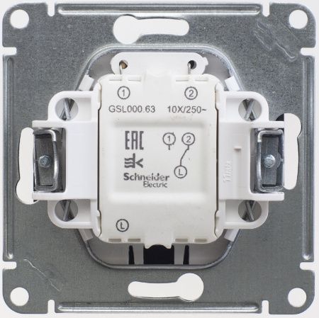 Переключатель 1-клавишный с подсветкой сх.6а 10АХ Systeme Electric Glossa (Глосса) GSL000763