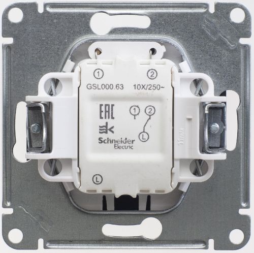 Переключатель 1-клавишный с подсветкой сх.6а 10АХ Systeme Electric Glossa (Глосса) GSL000763 - фото 2