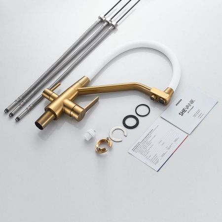 Смеситель для кухни Shevanik S968G на мойку золото