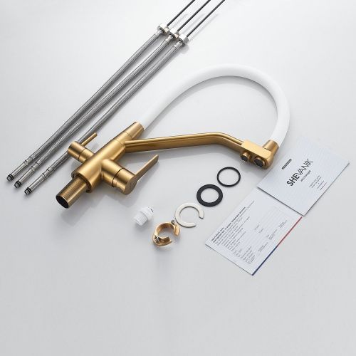 Смеситель для кухни Shevanik S968G на мойку золото - фото 4