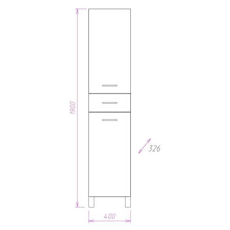 Шкаф-пенал Onika Модерн 404011 40х190 напольный цвет белый