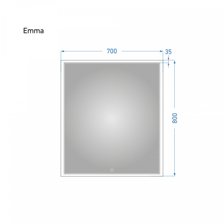 Зеркало в ванную Alavann Emma ALV0064001 70х80 цвет белый