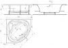 Ванна акриловая Santek Канны 1WH111983 150х150 угловая четверть круга без каркаса