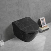 Унитаз подвесной Cerutti SPA CT9531 черный мрамор матовый с сиденьем микролифт безободковый смыв торнадо