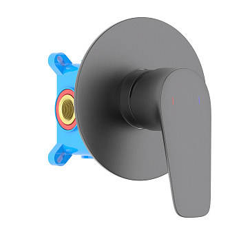 Смеситель для душа Aquatek Бетта AQ1166BGM встраиваемый в стену черный хром без термостата