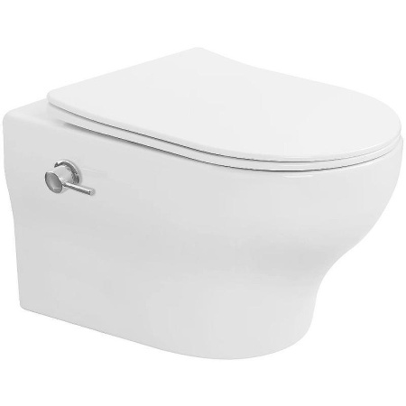 Унитаз подвесной Boheme Fiore 978-SET-2-W цвет белый глянцевый с сиденьем микролифт безободковый смыв торнадо