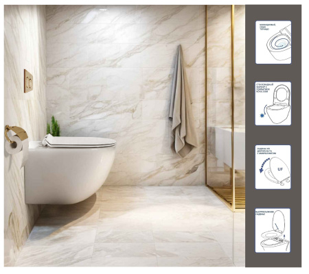 Унитаз подвесной Cerutti SPA CT10582 белый с сиденьем микролифт безободковый смыв торнадо