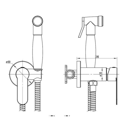 Гигиенический душ со смесителем Esko Orlando SMHOL сатин - фото 3