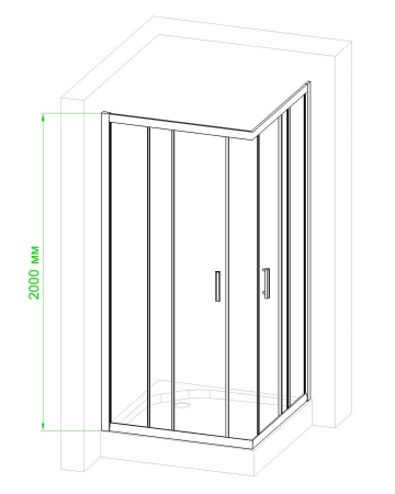 Душевой уголок Royal Bath HPD RB70HPD-T-BL 70х70 стекло прозрачное профиль черный без поддона