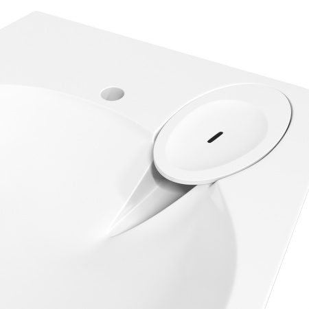 Раковина из литьевого мрамора Teymi Lori Pro T50412 59х59 над стиральной машиной цвет белый 1 отверстие под смеситель