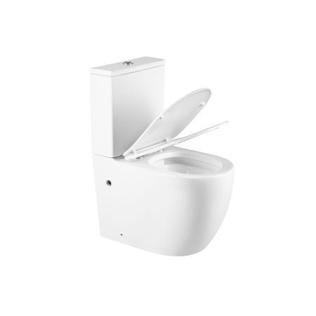 Унитаз напольный с бачком Vincea Evo VT2-34 белый с сиденьем микролифт безободковый душевой смыв