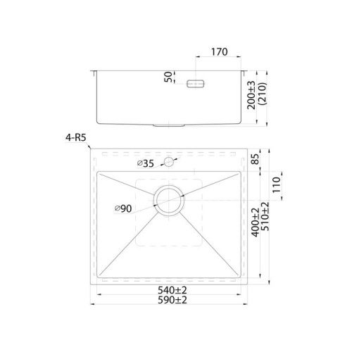 Кухонная мойка IDDIS Haze HAZ59GMi77 59х51 цвет графит поверхность матовая - фото 2