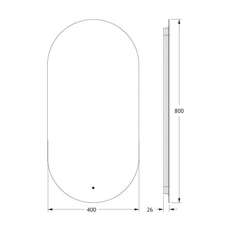 Зеркало с подсветкой Defesto OPTI DF 2902R 40х80 подвесное