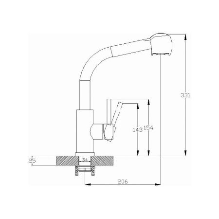 Смеситель для кухни G.Lauf ZAP ZAP4-E090 на мойку нержавеющая сталь