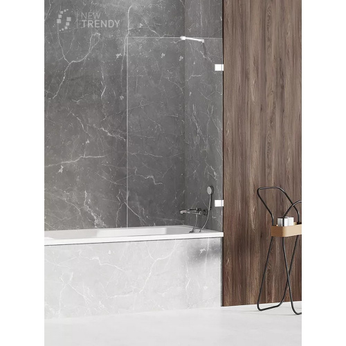 Душевая шторка на ванну New Trendy AVEXA White EXK-2965 100х150 стекло прозрачное профиль белый - фото 2