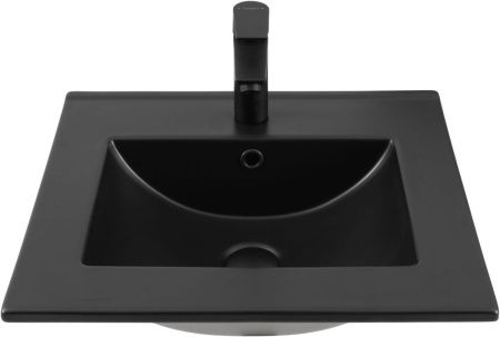 Раковина керамическая Aquanet Flat 00329252 50х40 полувстраиваемая цвет черный 1 отверстие под смеситель