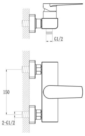 Смеситель BelBagno CARIN CAR-ESDM-CRM настенный хром