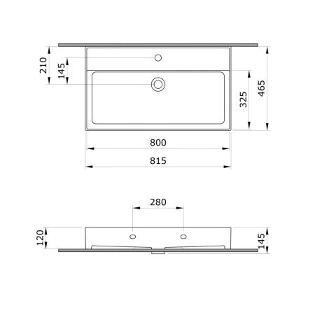 Тумба с раковиной Orka Malta 5001476 80х50 подвесная цвет черный