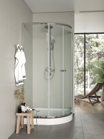 Душевой уголок Agger A01-100TCR 100х100 стекло прозрачное профиль хром с поддоном