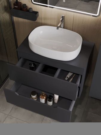 Тумба с раковиной Orange Line Li-80TugMDF+B04-600W 80х50