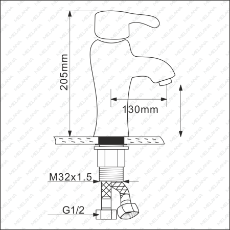 Смеситель Melana F-002CBK-M на раковину