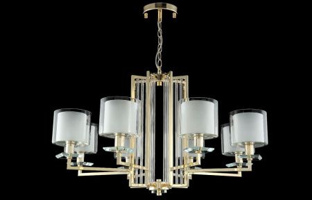 Люстра подвесная Crystal Lux Nicolas (Ницолас) NICOLAS SP-PL8 GOLD/WHITE