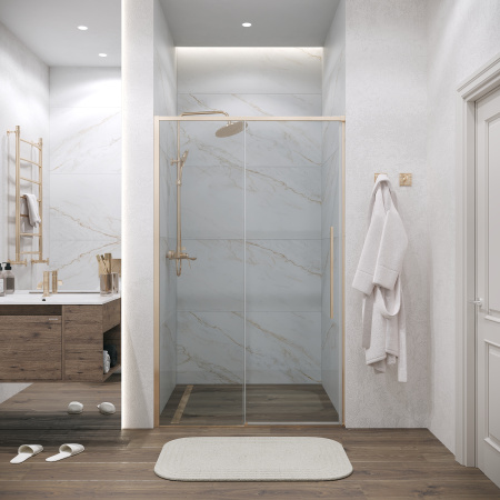 Душевая дверь Grossman Galaxy 100.K33.01.140.32.00 140х195 стекло прозрачное профиль золото глянцевое