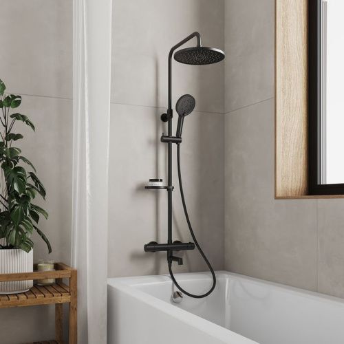 Душевая стойка Milardo Ideal Spa ILSBLTHM06 настенная цвет черный матовый - фото 2