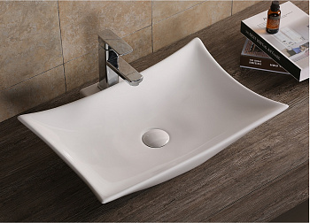 Раковина из сантехнического фарфора Cerutti SPA CR7078 57х42 накладная цвет белый без отверстий под смеситель