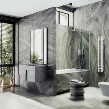 Душевая шторка на ванну Maybah Glass MGV-65-1ш 90х140 стекло прозрачное профиль белый ориентация универсальная