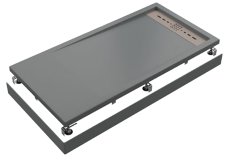 Душевой поддон Good Door Stella ЛП00133 100х70 литьевой мрамор серый без каркаса