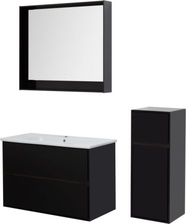 Тумба под раковину Aquanet Милан 00269299 100х50 подвесная цвет черный