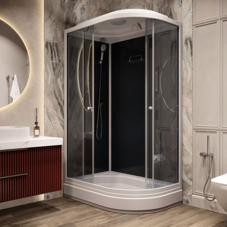 Душевая кабина Parly Classic CM121L 120х80 асимметричная с крышей