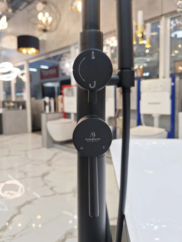 Смеситель для ванны AltroBagno Metropoli AltroBagnoMetropoli020202NeOp напольный черный матовый - фото 4