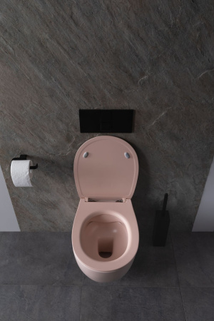 Чаша унитаза подвесная Allen Brau Fantasy 4.11004.SM цвет розовый без сиденья безободковая каскадный смыв