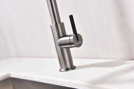 Смеситель для кухни Paulmark TORNADO To213402-GM на мойку серый