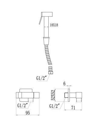 Гигиенический душ со смесителем Savol S-FXQ009C бронза
