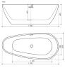 Ванна акриловая Sancos Avocado FB18 170х80 отдельностоящая асимметричная с каркасом