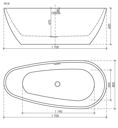Ванна акриловая Sancos Avocado FB18 170х80 отдельностоящая асимметричная с каркасом