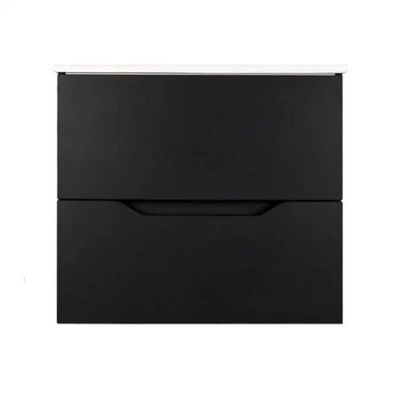 Тумба с раковиной Orange Line Li-60Tub+Ra 60х50 подвесная цвет черный