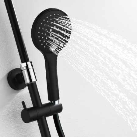 Душевая стойка WasserKRAFT Elbe 7400 A17401 настенная цвет черный