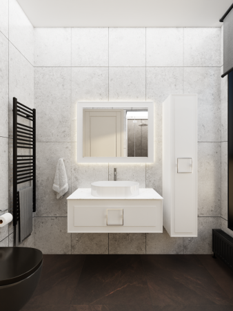 Тумба со столешницей La Fenice CUBO NFNC-01-CUB-B-100-1-GG 100х50 подвесная цвет белый