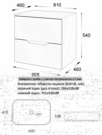 Тумба с раковиной Orange Line Li-80TubMDF+B03-600W 80х50