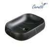 Раковина из сантехнического фарфора Cerutti SPA CR0086 MMB1 50х40 накладная цвет черный без отверстий под смеситель