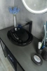 Раковина керамическая Gid Esfera 52231 41х34 накладная цвет черный глянцевый без отверстий под смеситель