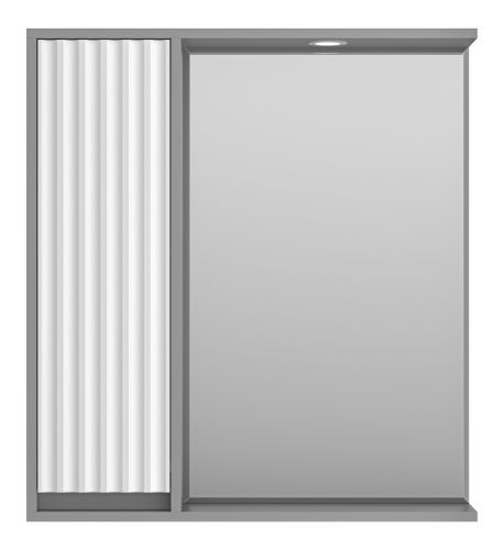 Зеркало-шкаф Brevita Balaton BAL-04075-01-01Л 73х14х80 подвесной цвет белый/серый - фото 2 Зеркало-шкаф Brevita Balaton BAL-04075-01-01Л 73х14х80 подвесной цвет белый/серый - фото 2